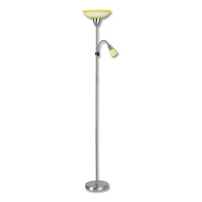 Ecolite Lampa stojací E27/100W s E14/40W zelená+žlutá chrom LF34-ZLU/CHR