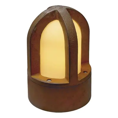 SLV BIG WHITE RUSTY CONE, venkovní stojací lampa, C35, kulatá, rezavé železo, pr./V 15/24 cm, ma