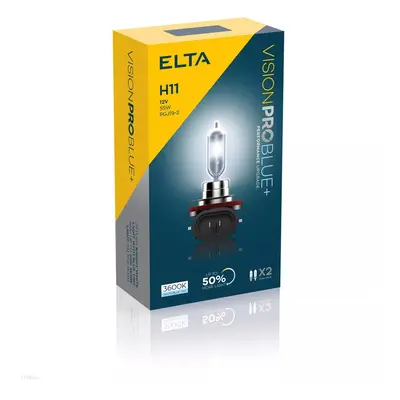 ELTA H11 VisionProBlue +50% 55W 12V PGJ19-2 sada 2ks EB2711TR