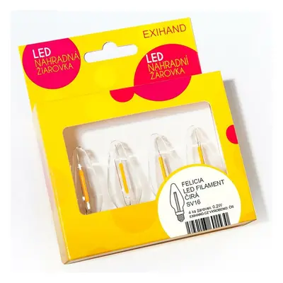 Exihand Blistr 4 čiré žárovky FELICIA LED FILAMENT 14V/0,2W 166200.FIL.B