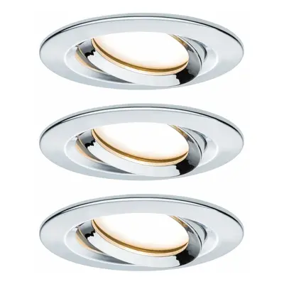 PAULMANN Vestavné svítidlo LED Nova Plus kruhové 3x6,8W chrom výklopné stmívatelné 936.84 P 9368