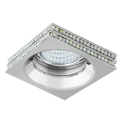 Stropní zápustné bodové svítidlo AZzardo Eva Square chrome AZ1460 GU10 1x50W IP20 7,5cm chromové