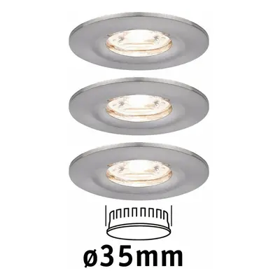 PAULMANN LED vestavné svítidlo Nova mini nevýklopné IP44 3x4W 2700K kov kartáčovaný 230V 943.01