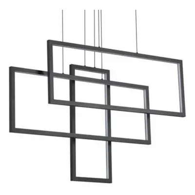 LED Závěsné svítidlo Ideal Lux FRAME SP RETTANGOLO NERO 269382 93W 9600lm 3000K IP20 103cm černé