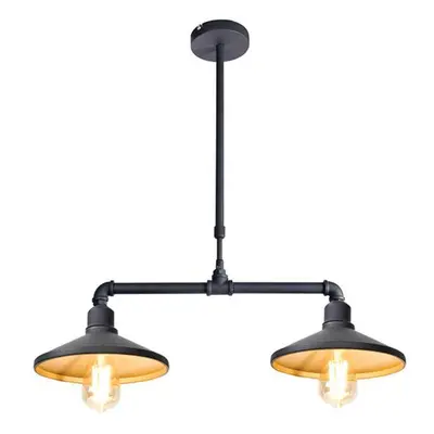 ACA Lighting závěsné svítidlo 2XE27 černá+zlatý kov 63X22XH92CM PIPE AR4172P63BG