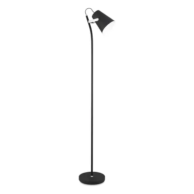 Sessak Moderní stojací lampa Odette - pr. 140 x 1500 x 230 mm, 28 W, matná černá, chrom SE ODELM