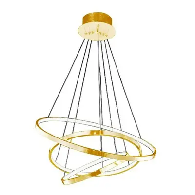 LED Závěsné svítidlo AZzardo Wheel 3 Dimm gold AZ2918 80W 4800lm 3000K IP20 75cm stmívatelné zla