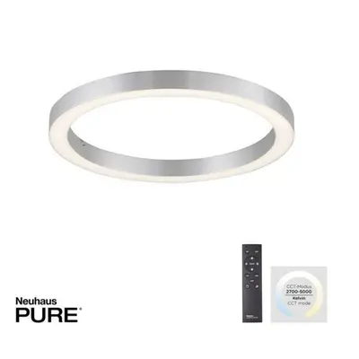 PAUL NEUHAUS LED stropní svítidlo PURE-LINES hliník 50x50 CCT dálkový ovladač 2700-5000K PN 6309