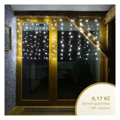 DecoLED LED světelná záclona HOBBY LINE - 2x1m, ledově bílá, 100 diod