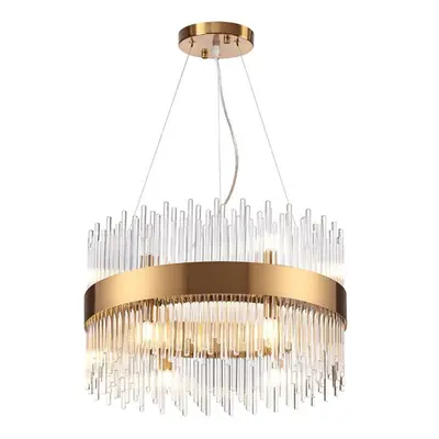 ACA Lighting závěsné svítidlo 12XG9 křišťál + mosaz kov D50XH110CM DYNASTY EG18412P50AB