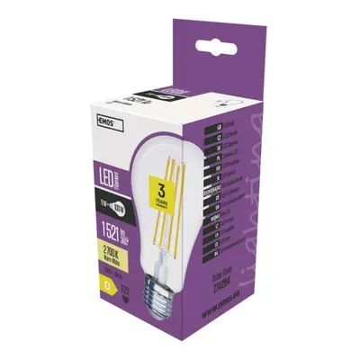 EMOS LED žárovka Filament A67 11W E27 teplá bílá Z74284