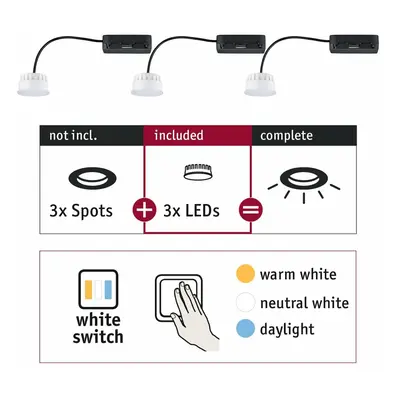 PAULMANN Vestavné svítidlo Choose LED-Modul Coin WhiteSwitch 3x6,5W 2.700 924.78