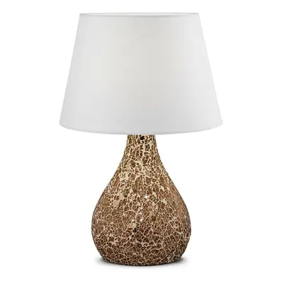 Sessak Designová stolní lampa Eva - pr. 250 x 370 mm, 40 W, bílá, bronz SE EVAPRU