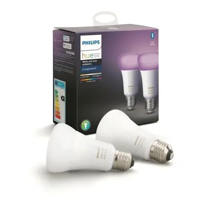 PHILIPS HUE Hue Bluetooth LED White and Color Ambiance žárovka 2xE27 A19 9W 806lm 2200K-6500K