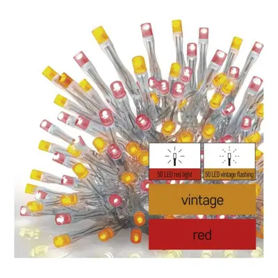 EMOS Standard LED spojovací řetěz pulzující – rampouchy, 2,5 m, venkovní, červená/vintage D1CD01