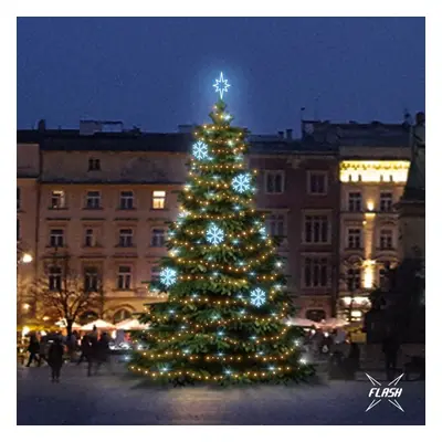 DecoLED LED světelná sada na stromy vysoké 9-11m, teplá bílá s Flash, ledové dekory EFD01