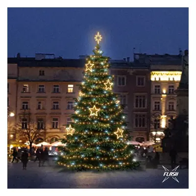 DecoLED LED světelná sada na stromy vysoké 9-11m, teplá bílá s Flash, dekory 8EFD14W