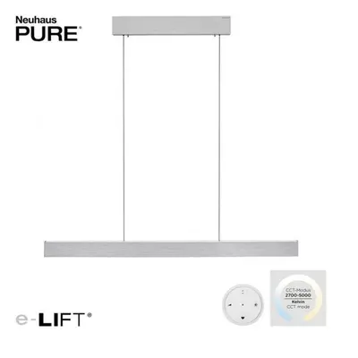 PAUL NEUHAUS LED závěsné svítidlo PURE-E-MOTION hliník elektricky nastavitelná výška 2700-5000K 