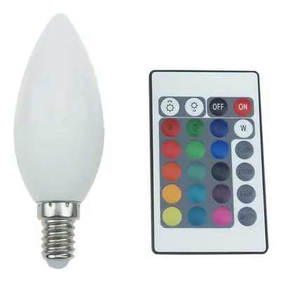 ACA Lighting LED SMD CANDLE E14 230V 4W IR RGB+3000K 120st. 300Lm Ra80 C37414RGBWN