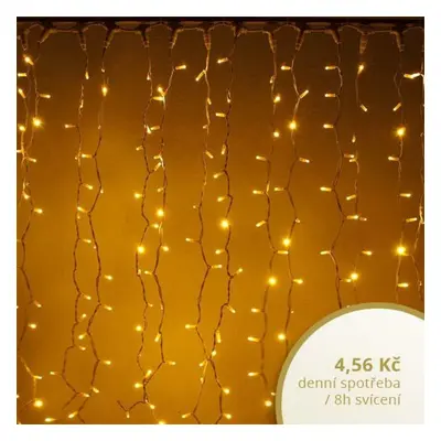 DecoLED LED světelná záclona, 1x7m, teple bílá, 600 diod, IP67 CLNX0107W