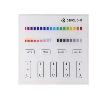 Light Impressions Deko-Light RF-smart, dálkové ovladání na zeď, bílá, 4 zóny, Single/CCT/RGB/RGB