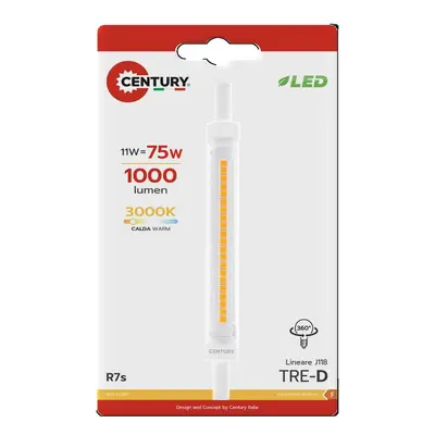 CENTURY LED SLIM R7S 9W 3000K 118x15mm