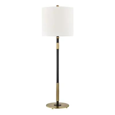 HUDSON VALLEY stolní lampa BOWERY mosaz/textil starobronz/bílá E27 1x75W L3720-AOB-CE