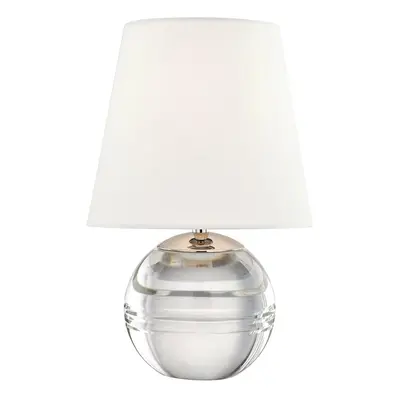 HUDSON VALLEY stolní lampa NICOLE křišťál/textil nikl/bílá E14 1x8W HL310201-PN-CE