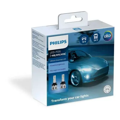 Philips H8/H11/H16 12V/24V 24W PGJ19 Ultinon Essential LED lampa 6500K gen2 2ks 11366UE2X2