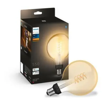 Philips HUE white LED Filament žárovka E27 G125 7W 550lm 2100K IP20, stmívatelná