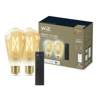 WiZ SET 2x LED žárovka E27 ST64 Filmant amber 6,7W (50W) 640lm 2000-5000K IP20, stmívatelné +ovl