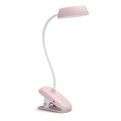 Philips Donutclip stolní LED lampa na klip 1x3W 175lm 4000K IP20 USB, krokové stmívání, růžová