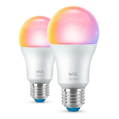 WiZ SET 2x LED žárovka E27 A60 8W (60W) 806lm 2200-6500K RGB IP20, stmívatelná