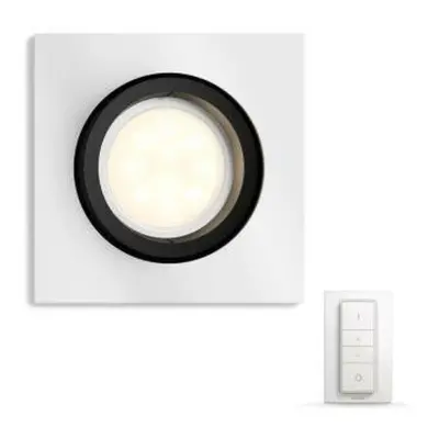 Philips HUE WA Milliskin podhledové LED svítidlo 1xGU10 5,5W 250lm 2200-6500K hranaté IP20, hlin