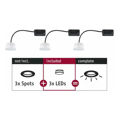 PAULMANN LED Modul vestavné svítidlo Choose Coin 3ks sada kruhové 50mm Coin 3x6W 3x470lm 230V 27