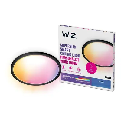 WiZ SuperSlim stropní LED svítidlo 22W 2600lm 2700-6500K RGB IP20 42cm, černé