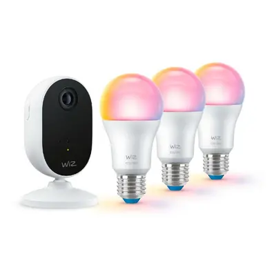 WiZ Home monitoring Starter kit 1x kamera + 3x E27 8,5W 806lm 2200-6500K RGB IP20