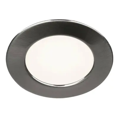 SLV BIG WHITE DL 126, vestavné svítidlo, LED, 3000K, kulaté, kartáčovaný kov, 2,8 W, vč. listový