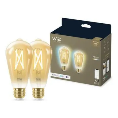 WiZ SET 2x LED žárovka E27 ST64 Filmant amber 6,7W (50W) 640lm 2000-5000K IP20, stmívatelné