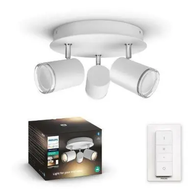 Philips HUE WA Adore koupelnové bodové svítidlo 3x GU10 LED 5W 350lm 2200-6500K IP44, bílá + ovl