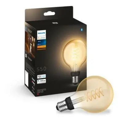 Philips HUE white LED Filament žárovka E27 G93 7W 550lm 2100K IP20, stmívatelná