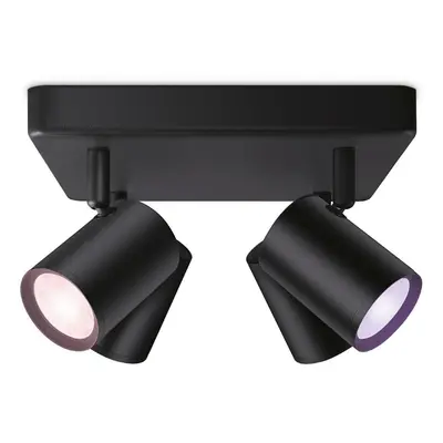 WiZ Imageo bodové LED svítidlo 4x GU10 4,9W 345lm 2200-6500K RGB IP20, černé