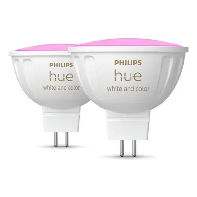 Philips HUE WACA sada 2x LED žárovka GU5,3 MR16 6,3W 12V 400lm 2200K-6500K RGB IP20