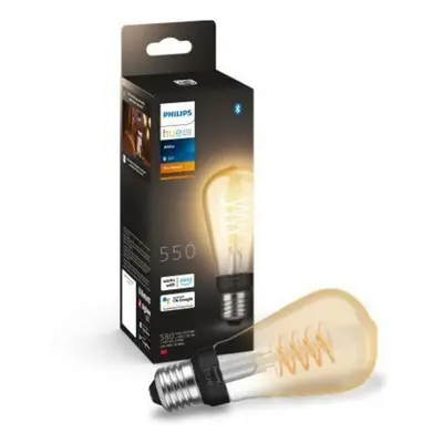 Philips HUE white LED Filament žárovka E27 ST64 7W 550lm 2100K IP20, stmívatelná