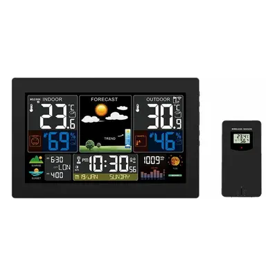 Solight meteostanice, XL barevný LCD, teplota, vlhkost, tlak, RCC, černá TE81XL