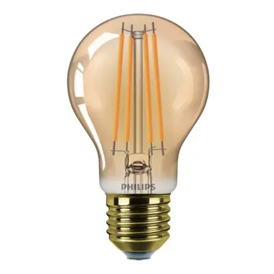 Philips Vintage LED filament žárovka E27 A60 7W (40W) 470lm 1800K nestmívatelná, zlatá