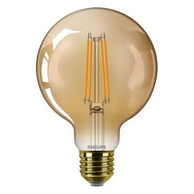 Philips LED filament žárovka E27 G95 7W (40W) 470lm 1800K nestmívatelná, jantarová