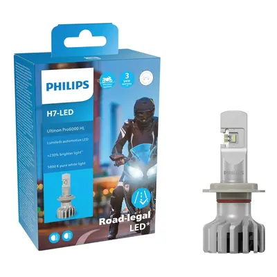 Philips H7 12V 20W PX26d Ultinon Pro6000 LED 5800K Moto homologace 1ks PH 11972U6000X1