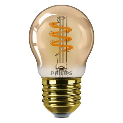 Philips LED filament žárovka E27 P45 3W (25W) 250lm 2200K stmívatelná, jantarová