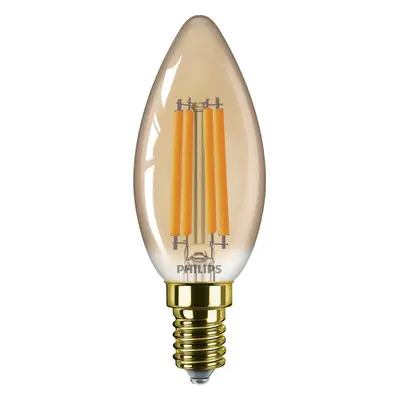 Philips LED filament žárovka E14 B35 6W (40W) 470lm 1800K nestmívatelná, jantarová